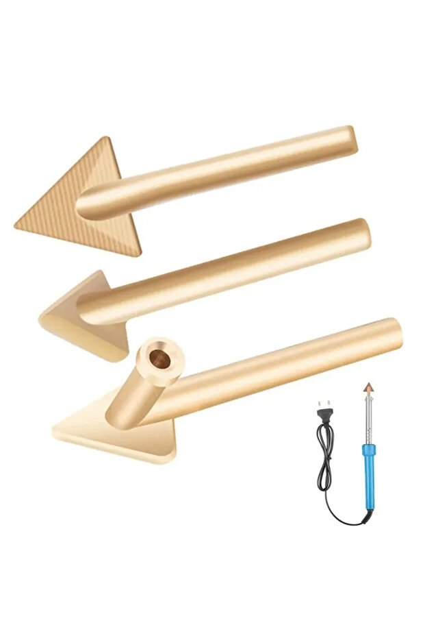 3pc Soldering Iron Tips Set Copper Triangular Smoothing Head Replacement Tips for 80Watt Plastic ... - 7