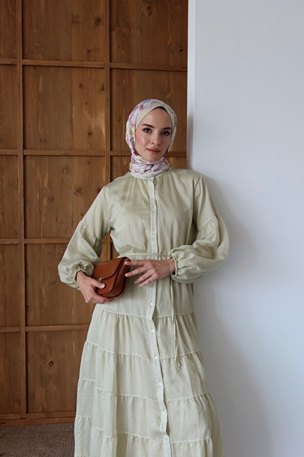 Juliet Komple Astarlı Kloş Modal Elbise - 7