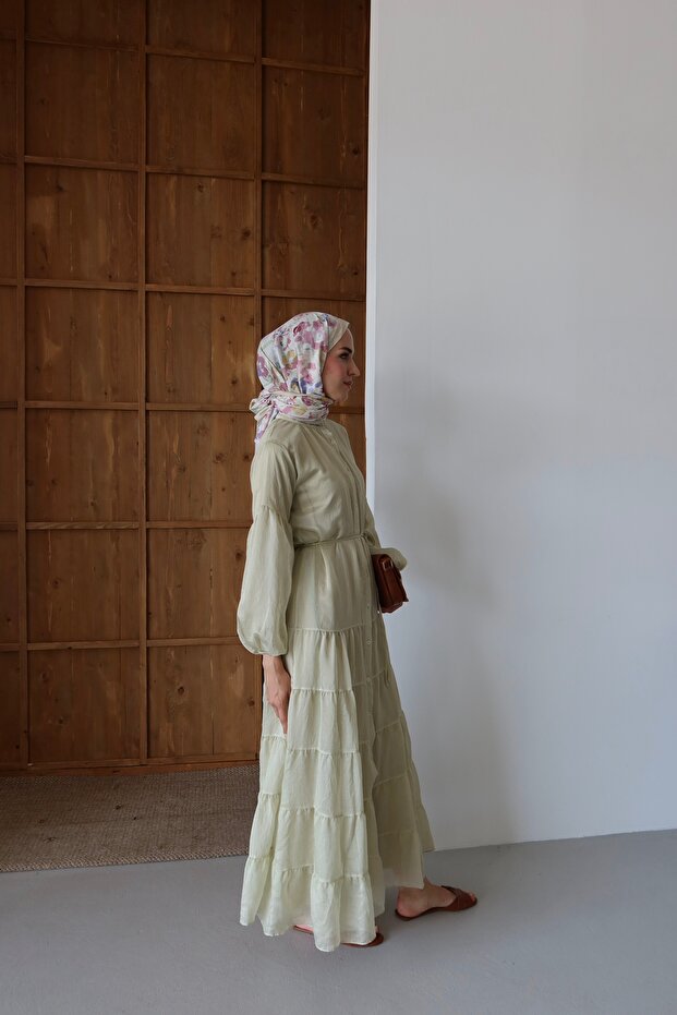 Juliet Komple Astarlı Kloş Modal Elbise - 8