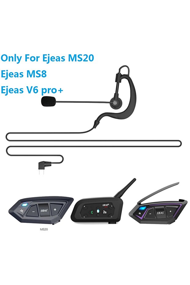 سماعات أذن من النوع C من قطعتين لجهاز EJEAS V6 PRO+ MS8 MS20 سماعة رأس لجهاز الاتصال الداخلي للحكم وحزمة ذراع جهاز الاتصال الداخلي للحكم - 1