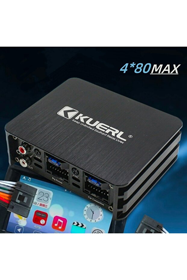 Class AB 4 Channel Car DSP Amplifier RMS 4*60W Automotive Audio System Dedicated Android Large Sc...