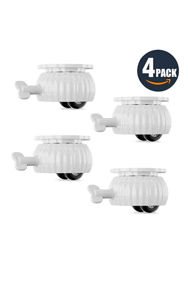 4Pcs White 4Pcs/Set 360° Rotation Mute Furniture Casters Wheels Load-bearing Universal Wheel Self-Ad