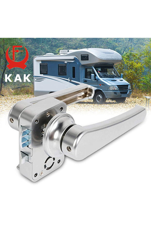 KAK Zinc Alloy RV Door Lk Handle Knobs Keyless Camper Car Toilet Door Lks Caravan Boat Latch Secu...