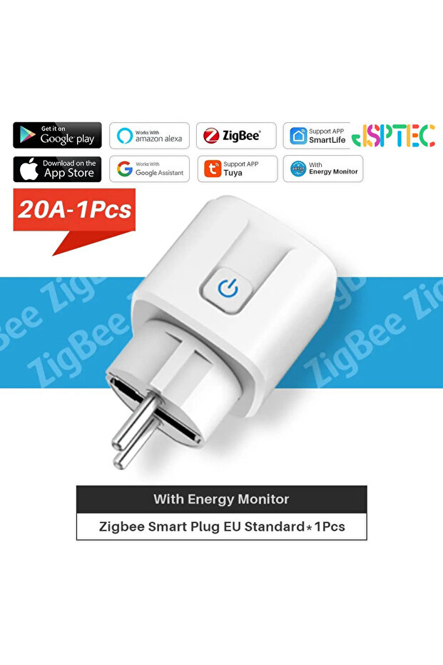ZIGBEE3.0 20A Smart Plug Zigbee EU 16A/20A Smart Socket With Power Monitor Timing Voice Control Work - 1