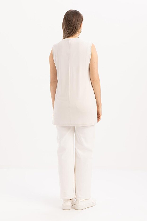 Taş-Basıc Sıfır Kol İçlik Tunik - 4