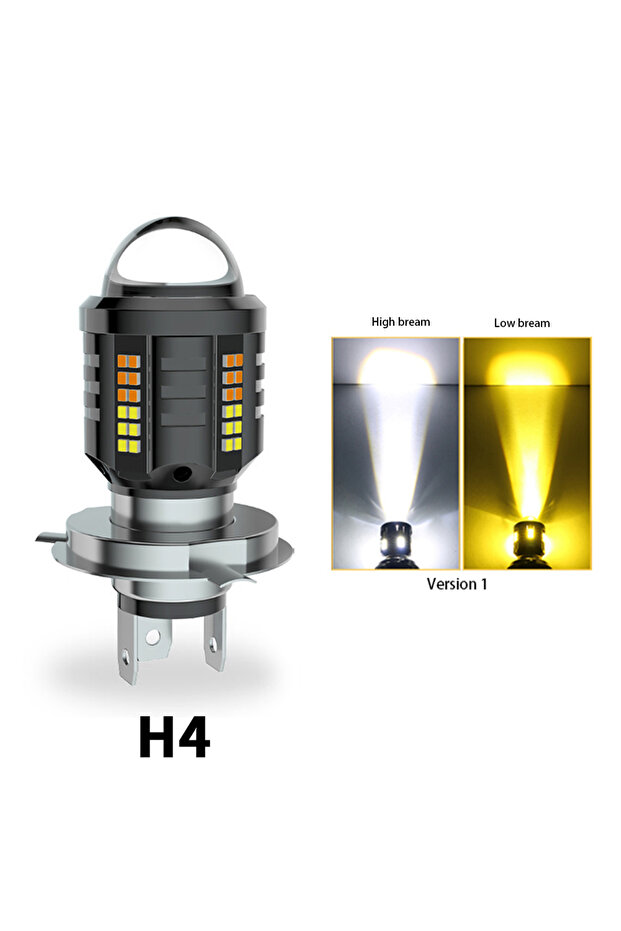 مصباح أمامي LED فائق السطوع H4 أبيض أصفر، ملحقات دراجات نارية، مصباح أمامي H4 عالي/منخفض الشعاع H6 BA20D إكسبلور