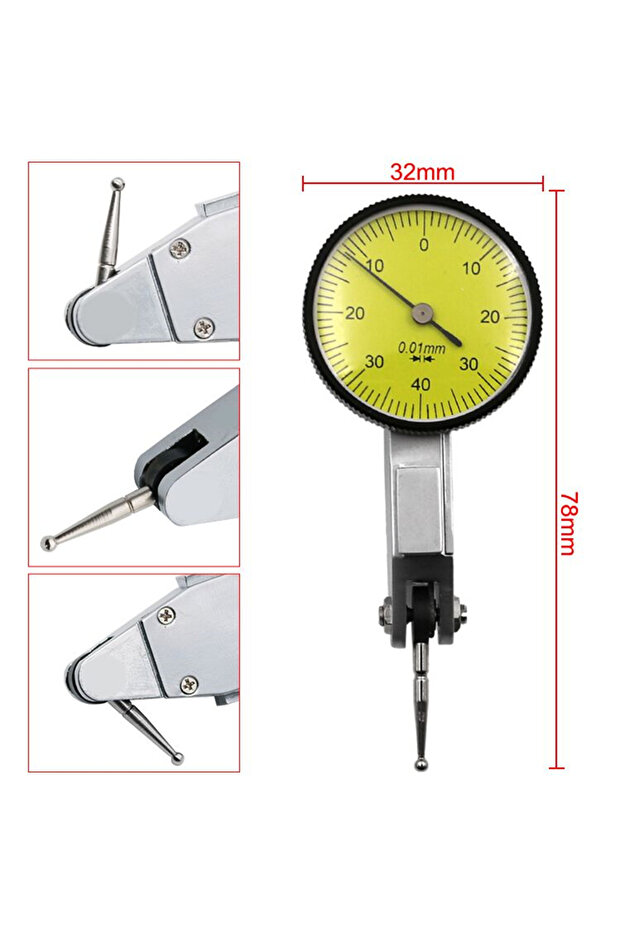 0-0.8mm Level Gauge Scale Precision dial test indicator digital dial indicator Universal Flexible... - 2