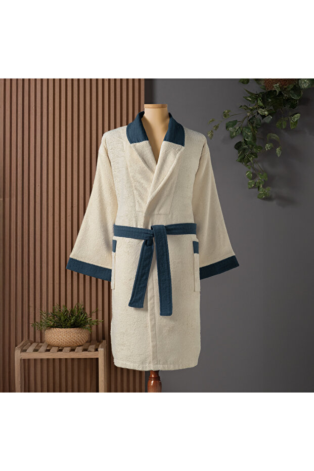 Orion Bambu Unisex Bornoz Ekru - 1