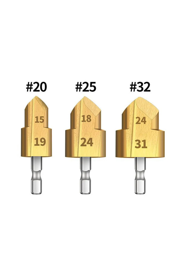 3pcs Drill Bit Set Hexagonal Handle PPR Lifting Drill Bit 31/24/19 Step Drill for Water and Electric