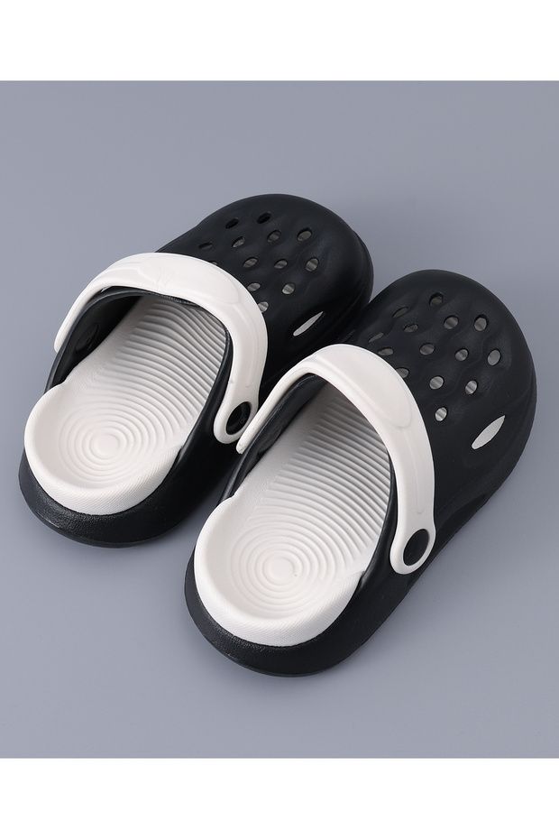 قبقاب بحزام خلفي - أسود/أبيض - 6