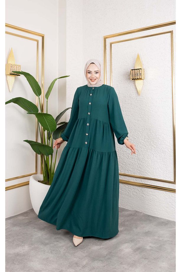 AFR MODEL AYROBİN TESETTÜR KADIN ELBİSE - 1