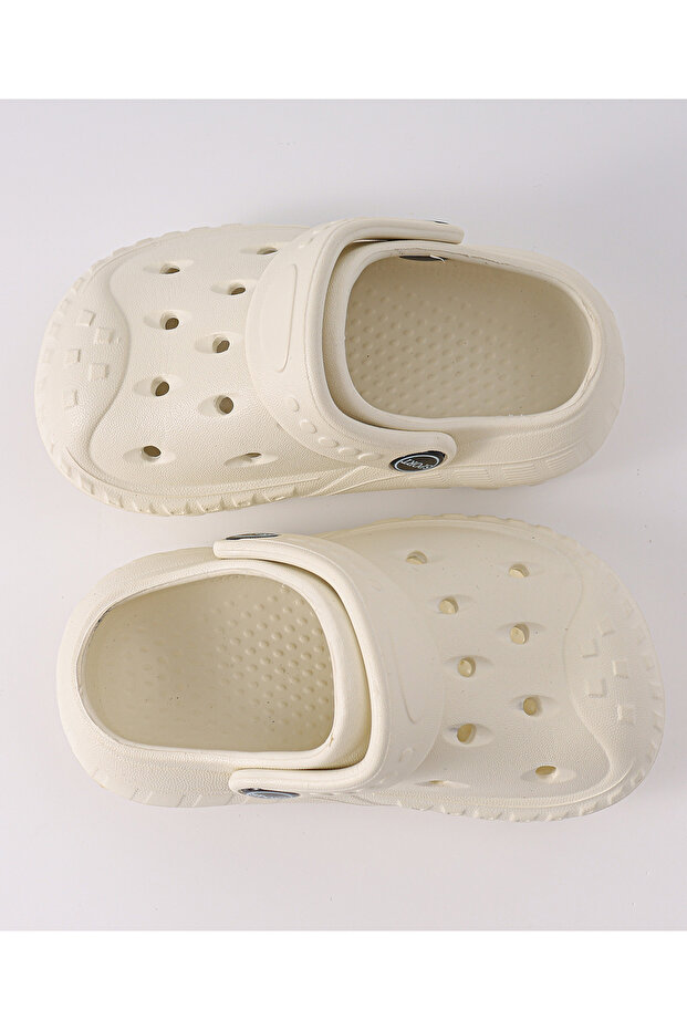 Solid Clogs with Backstraps - Beige - 7