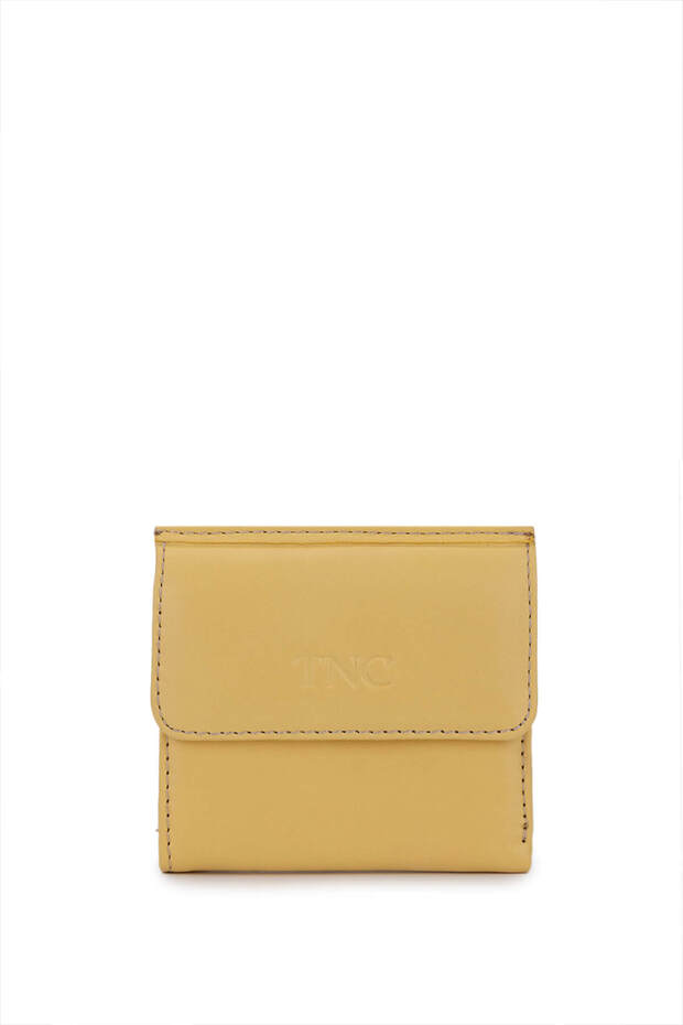 Unisex Genuine Leather Yellow Wallet