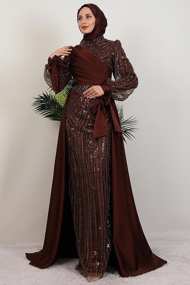 Eflin İşleme Abiye Acı Kahve - 1
