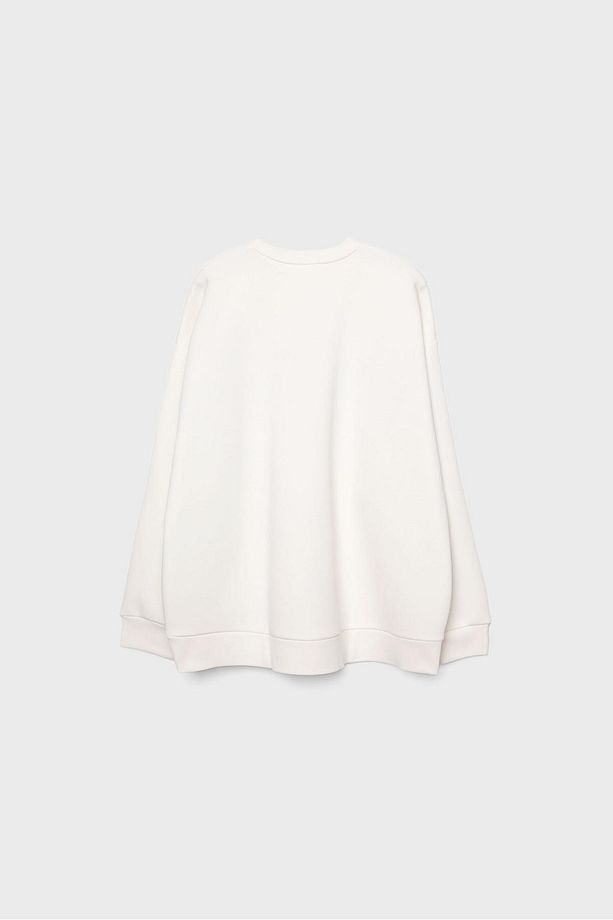 Smile Baskılı Oversize Sweatshirt - 7