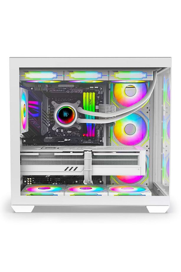 Prime V2 Argb 7x120mm Fan 360mm Sıvı Soğutmalı ( Argb Fanlı ) Beyaz Bilgisayar Kasası - 6
