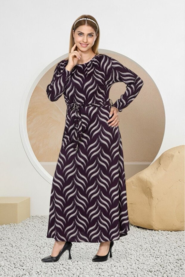 فستان طويل منقوش - 2