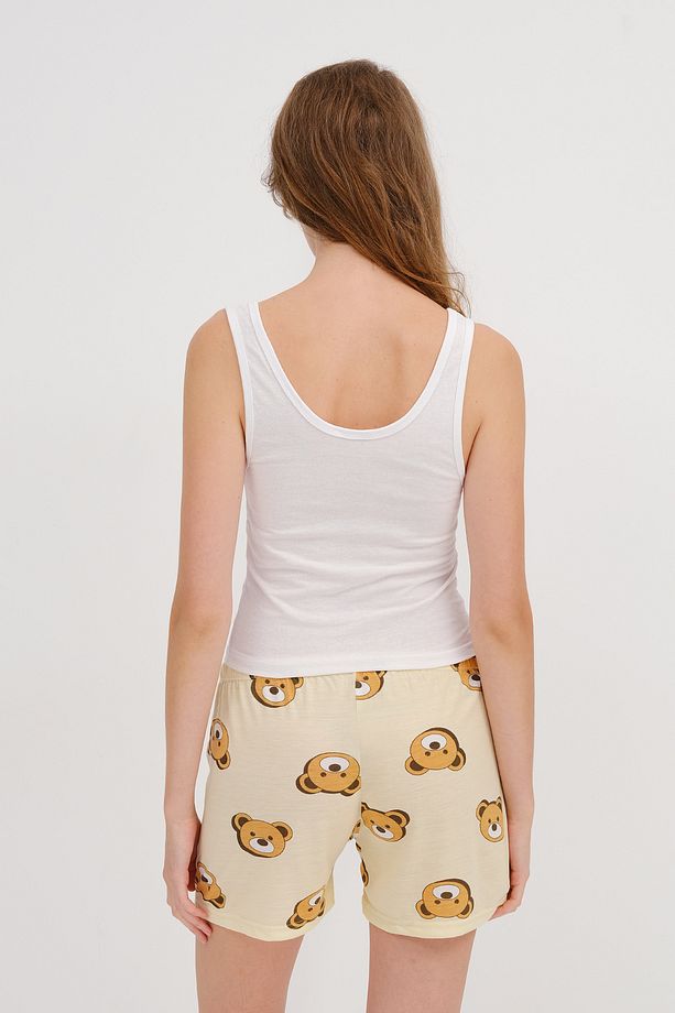Ayıcık Baskılı Şortlu Pijama Takımı Ş083-J2 - 5