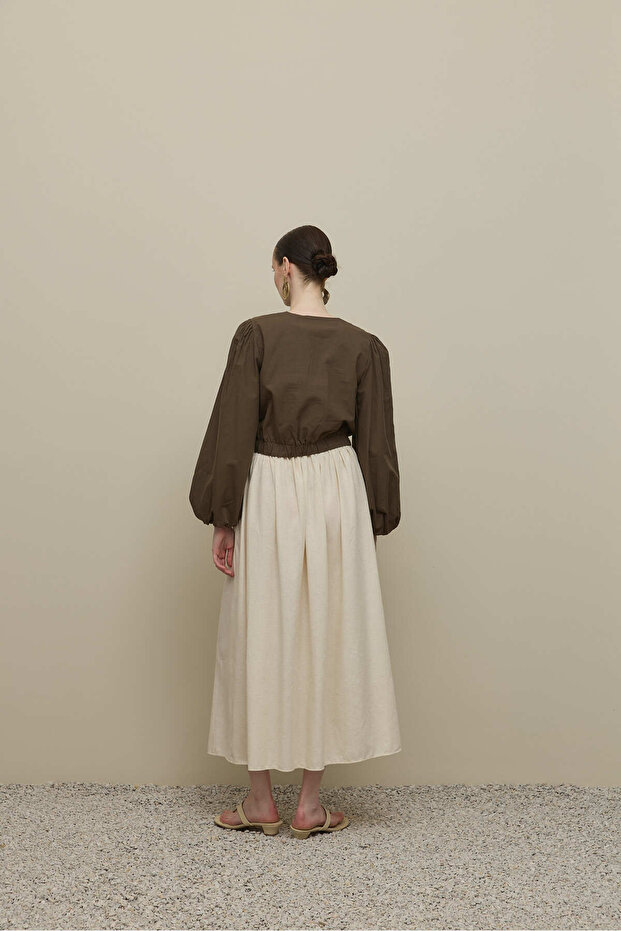 Brit Düğmeli Üst Haki - 6