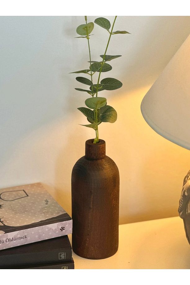 Boho Okaliptuslu Ahşap Vazo - 4