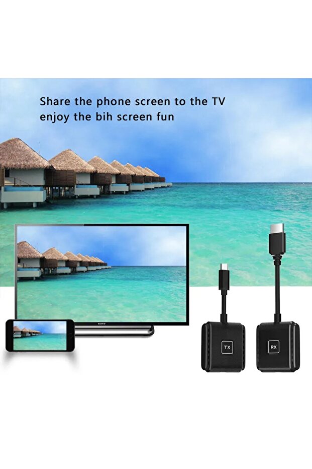 Kablosuz Görüntü Aktarıcı S1 Type-C - 1080P 60Hz, USB-C TX-RX, Tak Çalıştır, TV-PC Bağlantı Kiti - 5