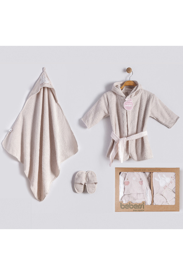 Baby Girl 0-12 Months Sweet Bunny Boxed Bathrobe Set-Set