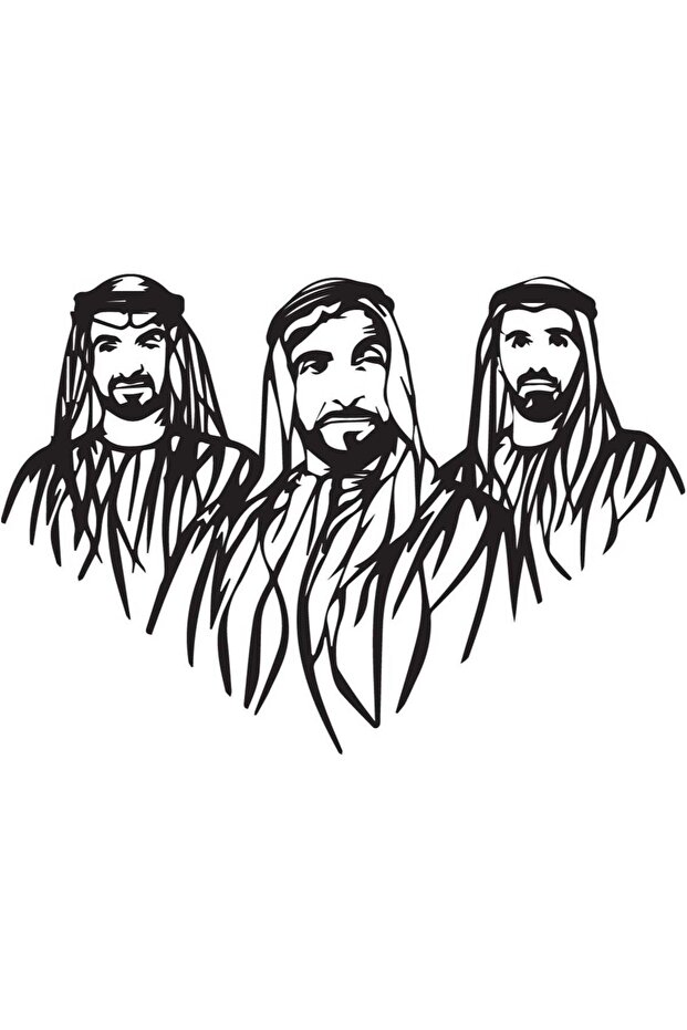 Wooden Wall Art With Self Adhesive Base - Black (The Emarati Rulers)