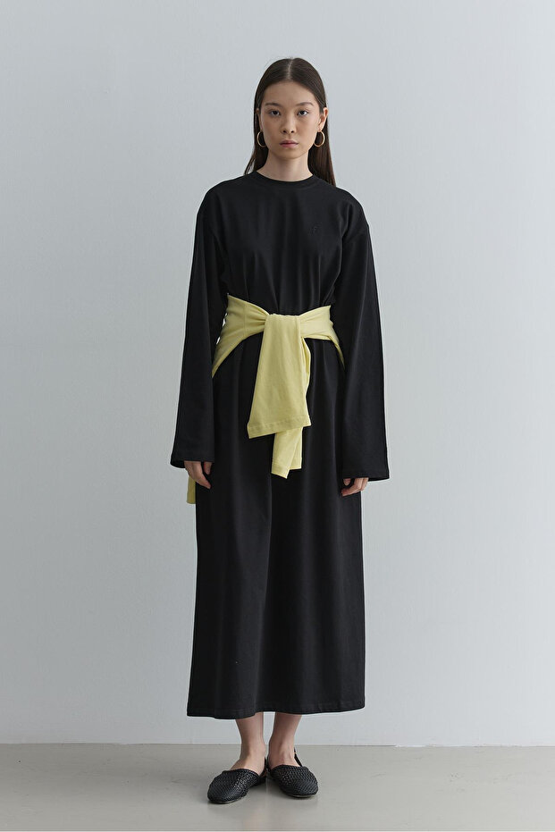 Sweat Elbise Siyah - 1