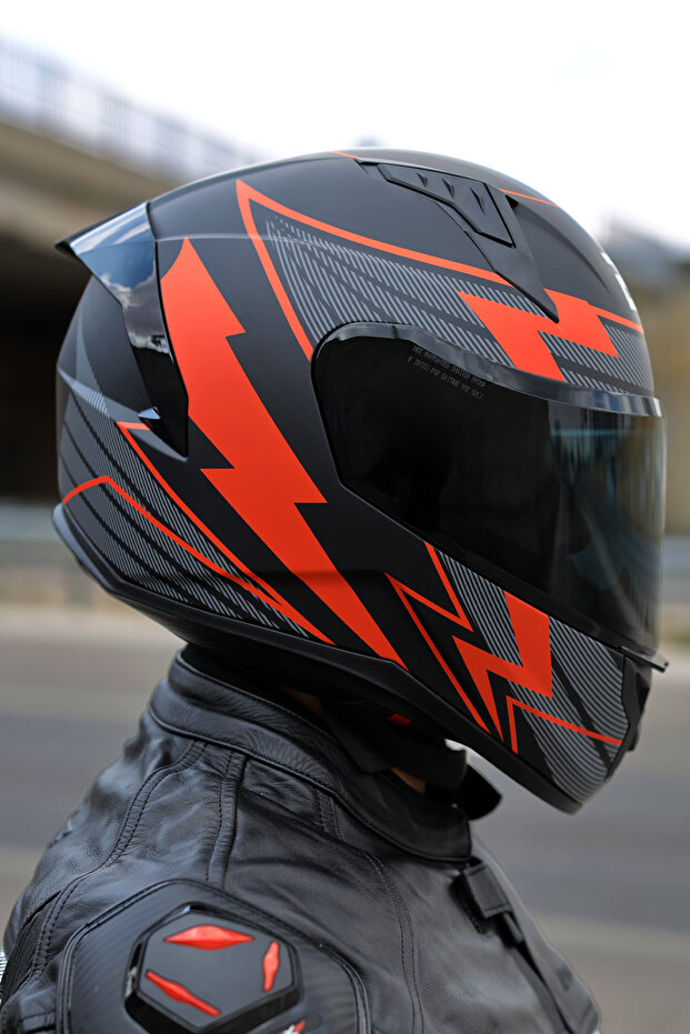 ENDRO ThunderBolt Mat Siyah- Kırımızı Kask