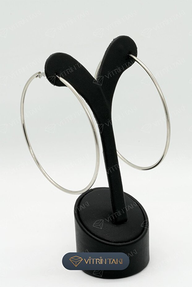 Gümüş Renk Halka Küpe - 2