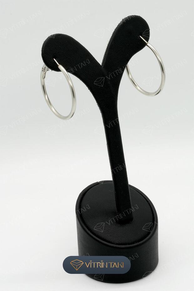 Gümüş Renk Halka Küpe - 2