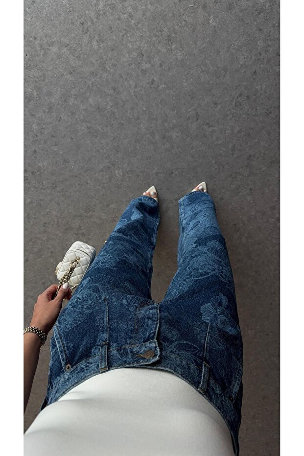 جينز أزرق منقوش - 4