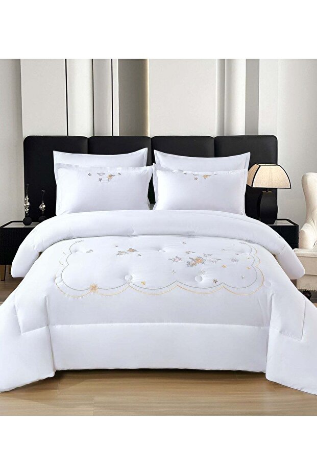 SET OF 2 HOTEL STRIPE COTTON HYPOALLERGENIC WHITE PILLOW
