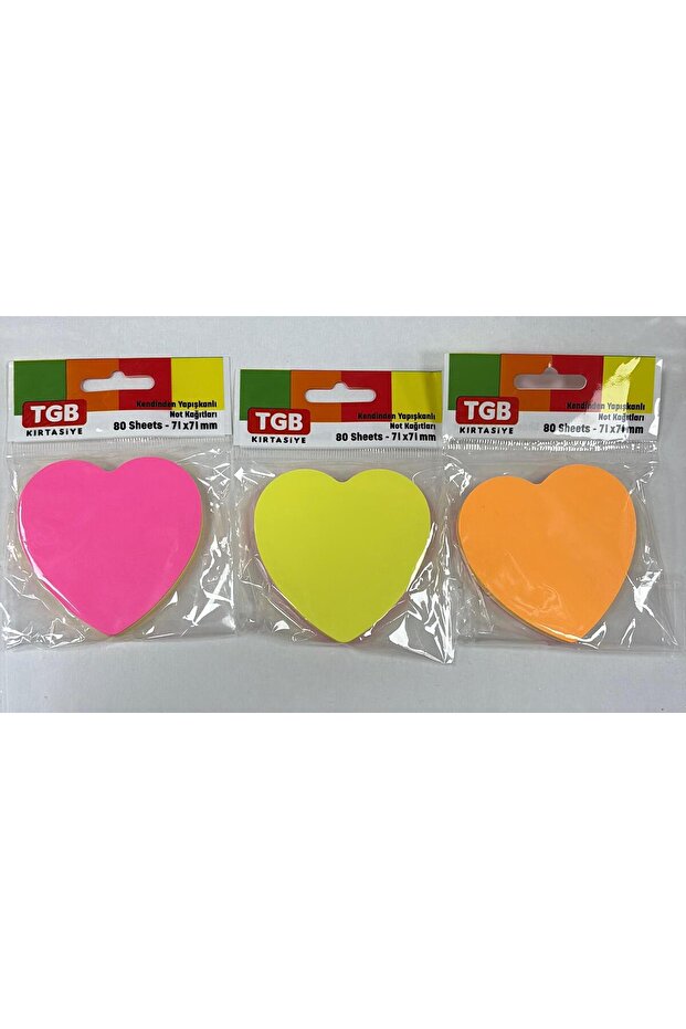Post-it Kendinden Yapışkanlı Not Kağıdı 80'Lİ Kalp Şeklinde - 1
