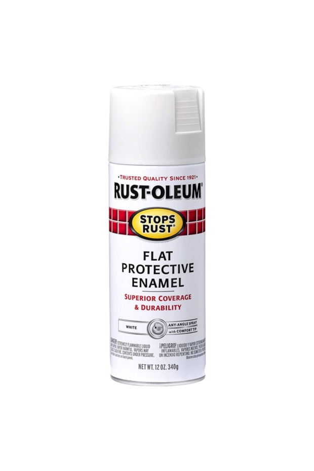 طلاء بخاخ مينا واقي مسطح مقاوم للصدأ، 12 أونصة - 1