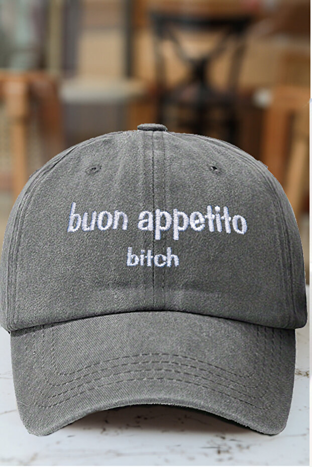 Buon Appetito (Good Appetite Baby) Embroidered Vintage Hat Cap