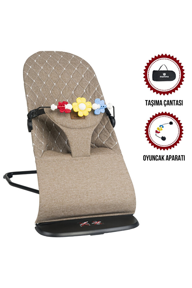 Mamma Smile Cotton Sallanır Üç Kademeli Ana Kucağı ( Oyuncak Aparatı Ve Seyahat Çantası )