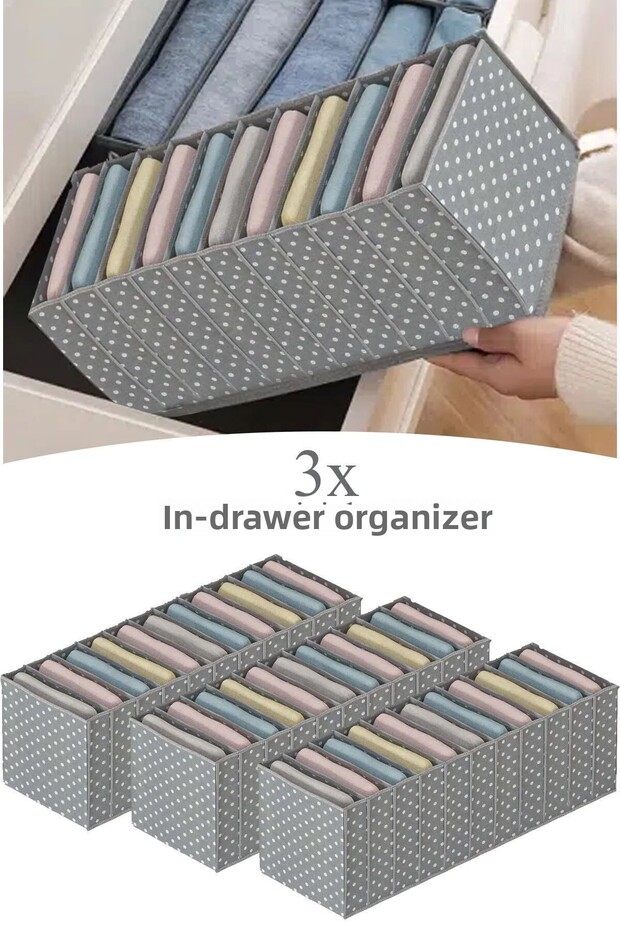 3 Pieces of Polka Dot Drawer Accordion Organizer-16x43x14 Cm* 3 Pieces