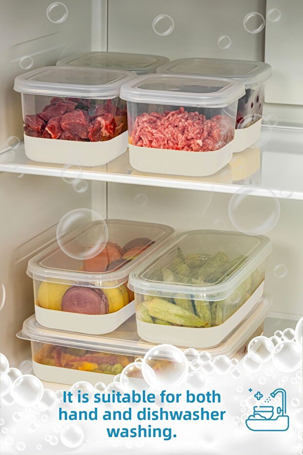 4 Pieces 550 ml Soft Bottom Deep Freezer - Freezer Storage Container White - 5