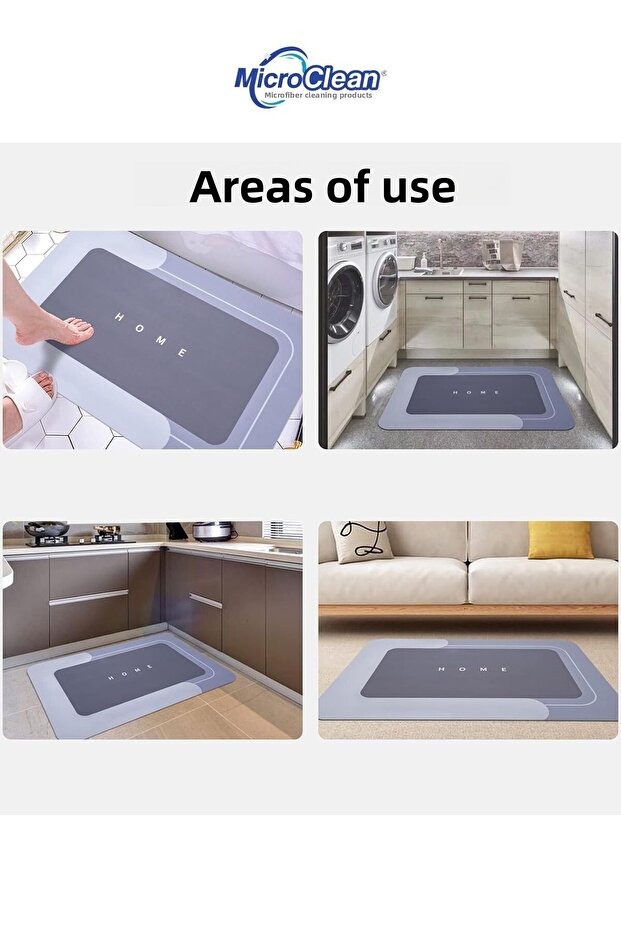 Bath Mat Non-Slip Based Water Absorbent Structure 60X40 (1 Pc) - 3