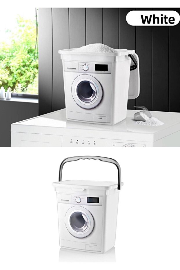 Washing Machine Appearance Covered Detergent Dispenser Portable Detergent Storage Box 6 Lt - 2