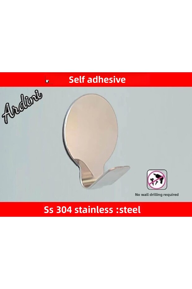 Stainless Steel Self-Adhesive 4-Pack Round Chrome Robe Towel Hanger