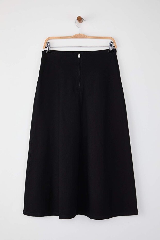 Wardrobe Essentials – Siyah Kemerli Maxi Denim Etek | TWOAW26ET00024 - 6