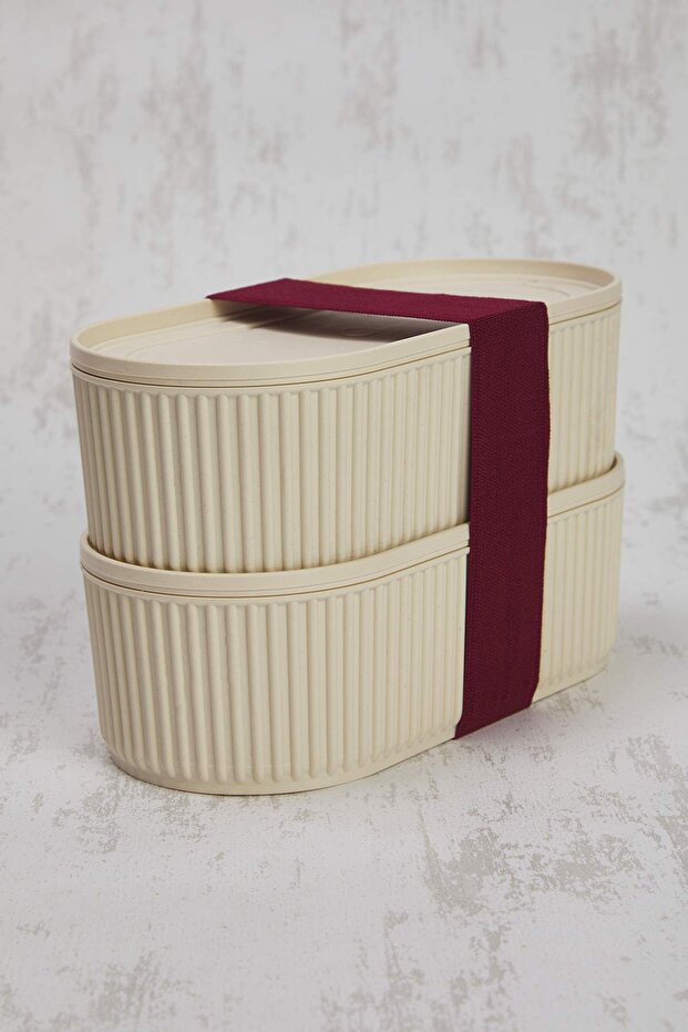 Set of 2 Practical Storage Containers/Lunch Boxes with Elastic Bands 2X(1100 ml) Tphss25Skb00005 - 2