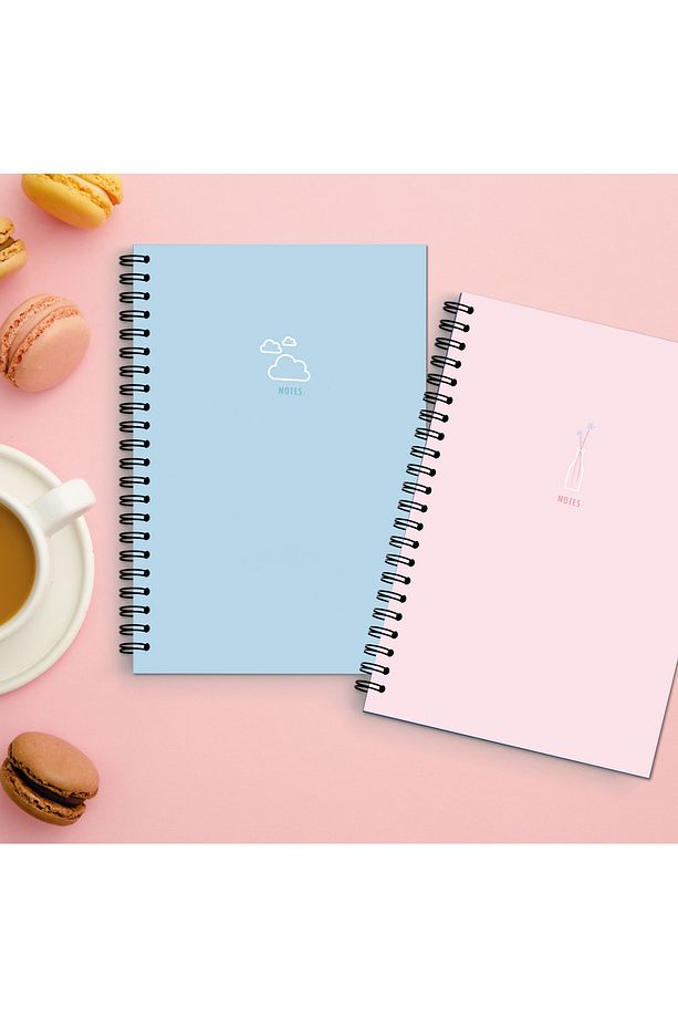 A5 Spiralli Okul Defteri 80 yaprak 2'li Set - Kareli Defter A5 Boy Kareli - 4
