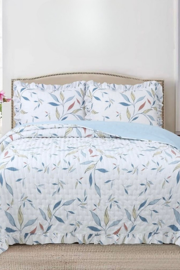 مجموعة مفرش سرير مزدوج الجوانب من سلسلة فلورا - 1