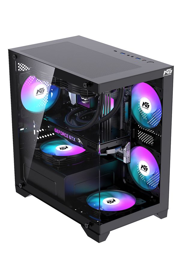 Orion Elite 4x Tuştan Değişen RGB Fanlı M-Atx Boş Bilgisayar Kasası Siyah - 2