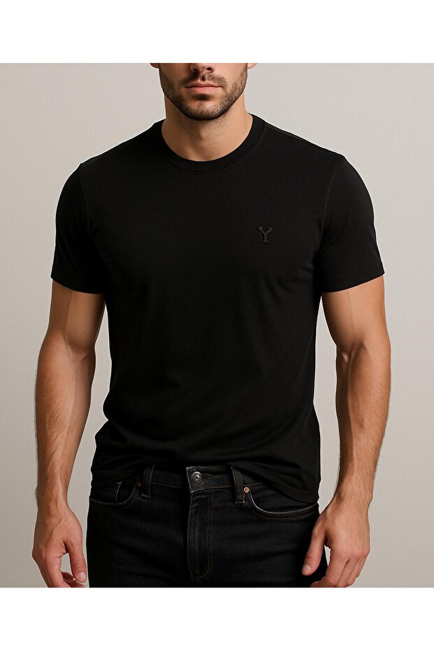 BİSİKLET YAKA ERKEK TSHİRT - 1