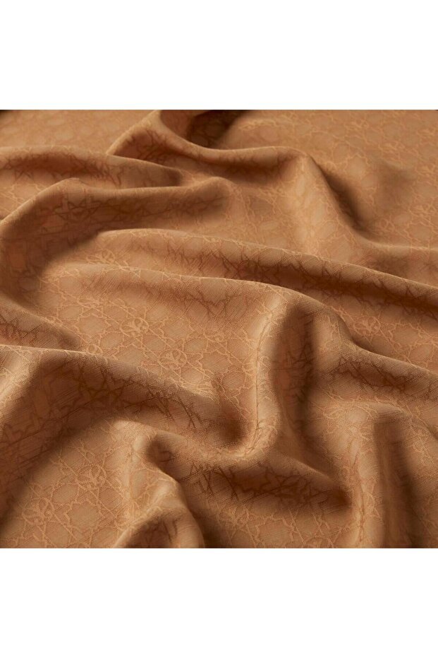 Dört Mevsim Monogram Desen Şal 04356-Sütlü Kahve - 3