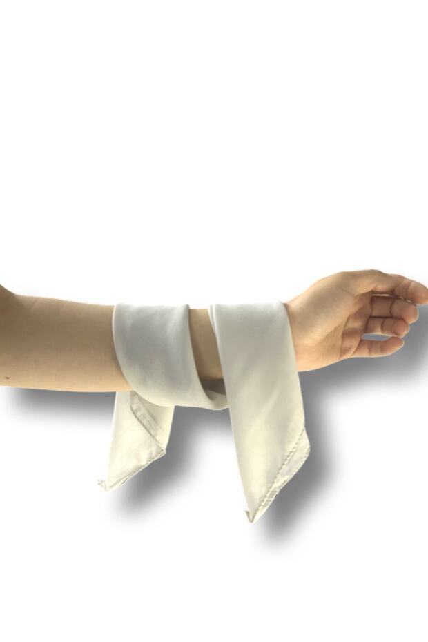 وشاح شيفون سادة بلون رمادي، إكسسوار متعدد الأغراض - 3